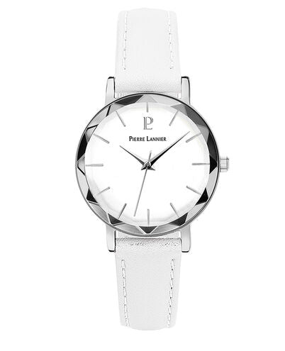 Montre Femme MULTIPLES Cadran Blanc Bracelet Cuir Blanc