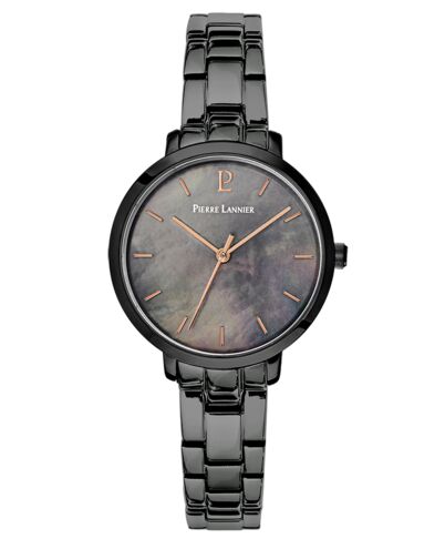 Montre Pierre Lannier AURA Cadran Noir Bracelet Acier Noir