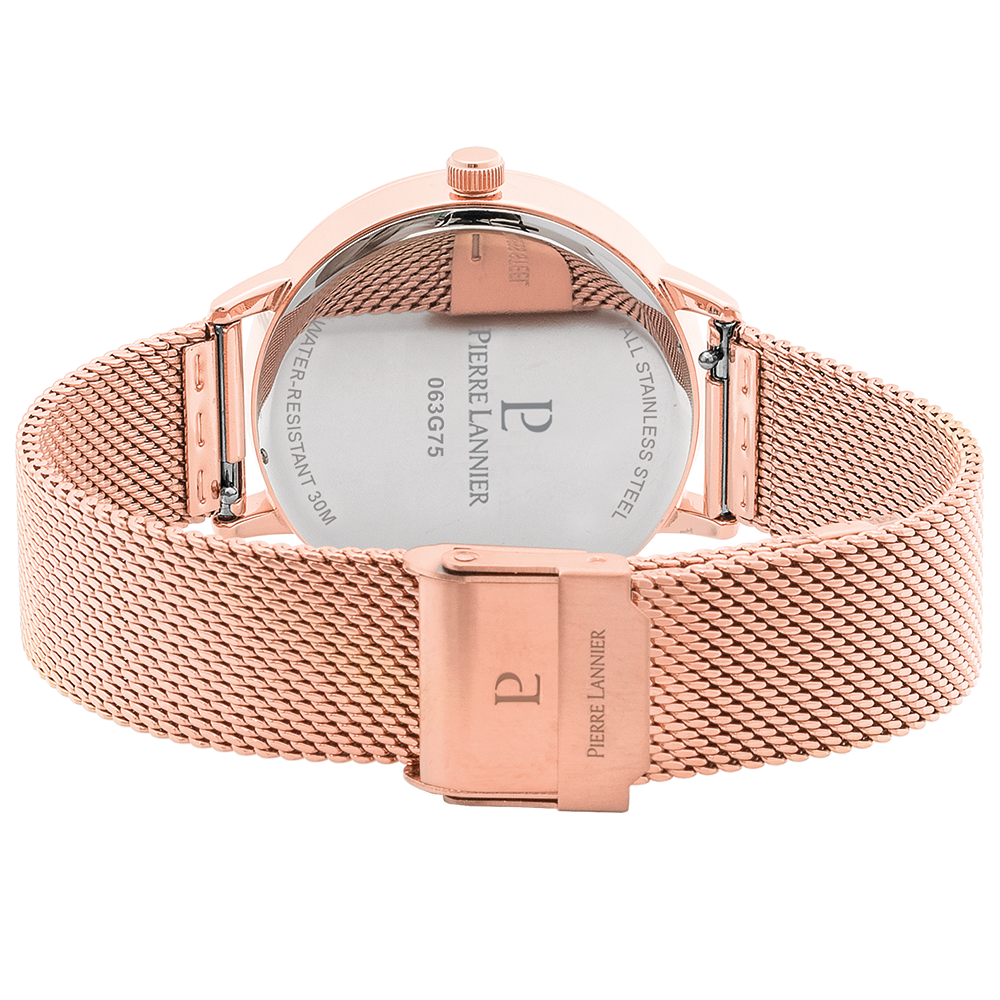 Montre Femme TALLIA Cadran Violet Bracelet Acier milanais Doré-rose