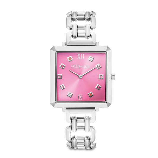 Montre Iconic Cube Viva Magenta Statement argent