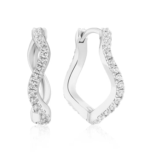 Boucles d'oreilles en argent sterling 925 avec oxydes de zirconium