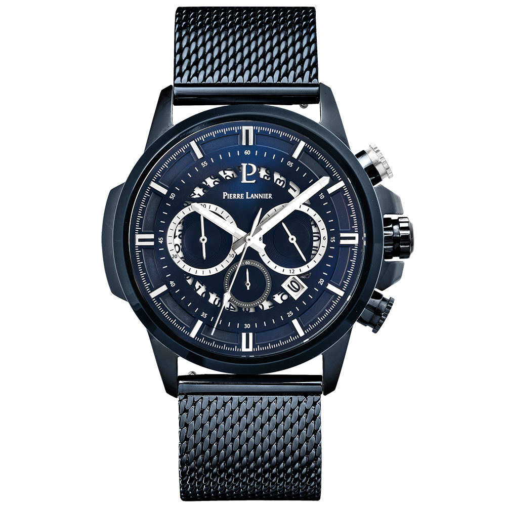 Montre Homme SENTINELLE Cadran Bleu Bracelet Acier milanais Bleu