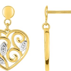 Boucles d'oreilles en or 9 carats en forme de coeur