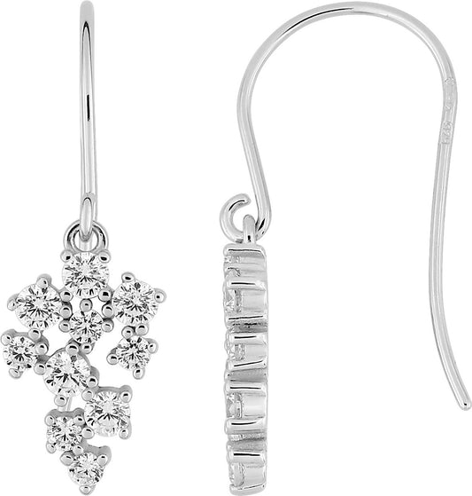 Boucles d'oreilles en argent serties d'oxydes de zirconium