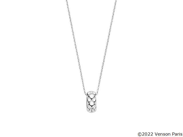 Collier Ti Sento en argent, pendentif capitonné