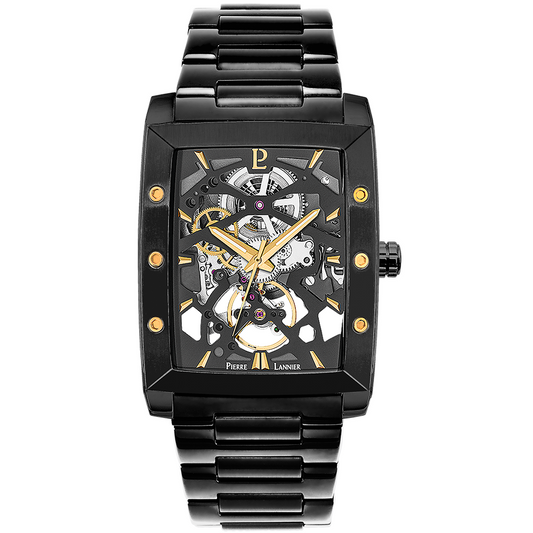 Montre Homme HECTOR Cadran Noir Bracelet Acier Noir