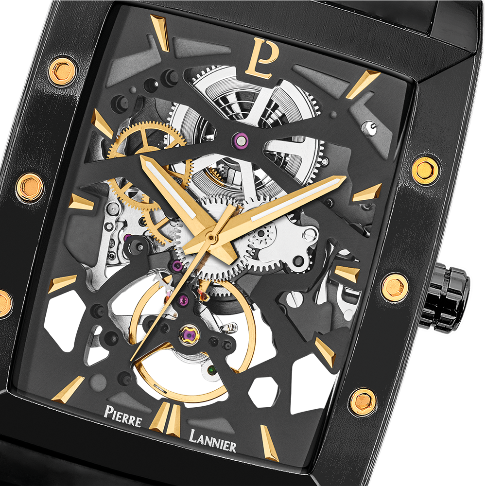 Montre Homme HECTOR Cadran Noir Bracelet Acier Noir