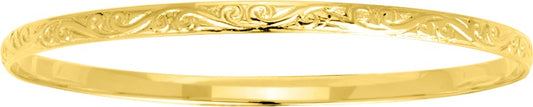 Bracelet jonc en or 18 carats motifs ciselés