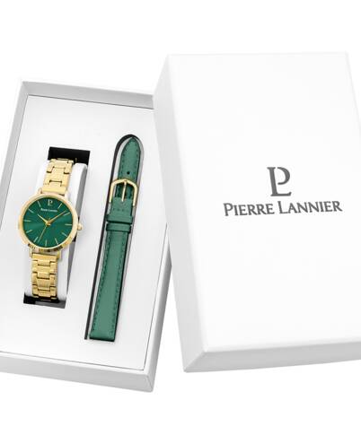 Coffret Femme CHOUQUETTE Cadran Vert Bracelet Cuir Vert