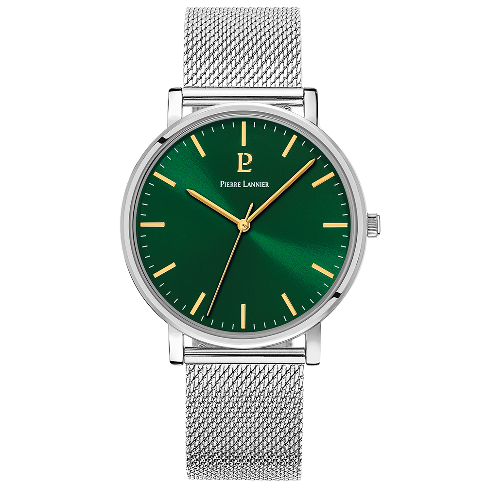 Coffret Homme ESSENTIAL Cadran Vert Bracelet Cuir Brun