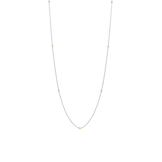 Collier en argent avec boule en argent doré