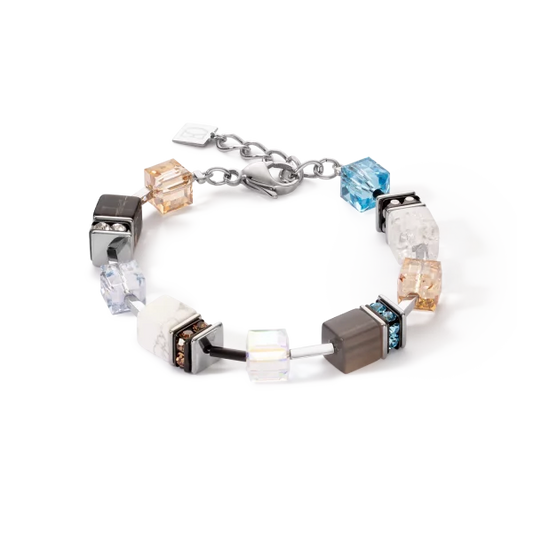 Bracelet GeoCUBE® Iconic Statement Precious aqua-beige