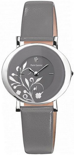 Montre Pierre Lannier femme motif fleur gris