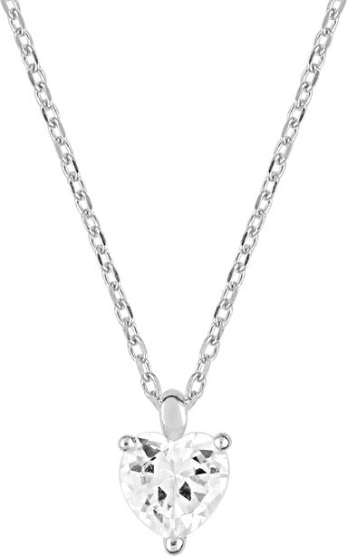 Collier en or blanc 9 carats avec un oz taillé en coeur