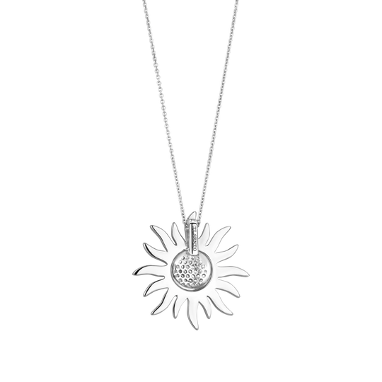 Collier en argent et argent doré soleil serti d'oxydes de zirconium