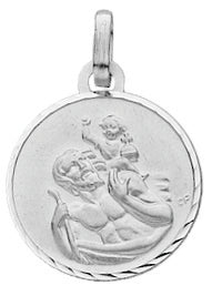 <p class="product-view-title">Médaille  ronde ST- CHRISTOPHE diamanté en or gris 18 carats</p>