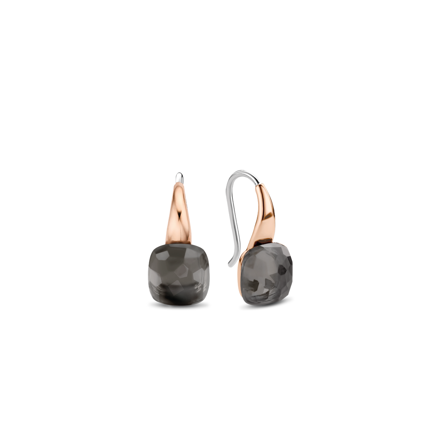 BOUCLES D'OREILLES QUARTZ GRIS