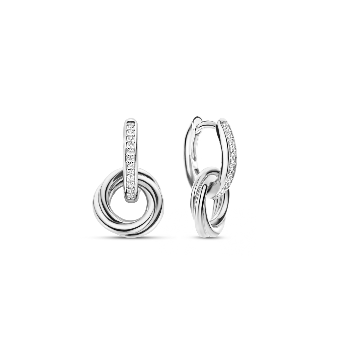 boucles d'oreilles TI SENTO DOUBLE ANNEAUX