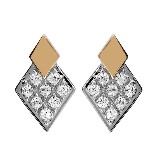 Boucles d'oreilles losange en or et diamants