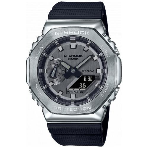 Montre Casio G-shock acier sur silicone noir