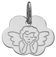 Médaille ange en or blanc