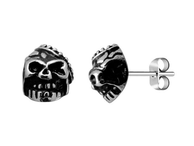 Boucles d'oreilles Acier FURY Tête de mort