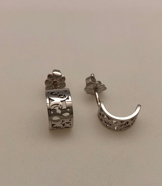 Boucles d'oreilles Clozeau en or gris