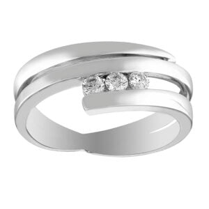 Bague spirale en or blanc sertie de diamants