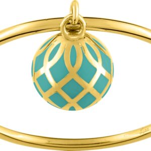 BAGUE OR JAUNE ET PAMPILLE EN LAQUE VERTE