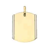 Pendentif plaque en or jaune 18 carats