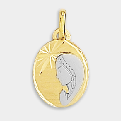 Médaille de la vierge en or jaune 18 carats