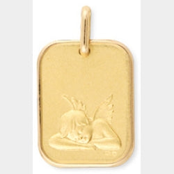 Médaille ange en or jaune plaque