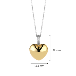 Collier en argent  Ti Sento Coeur Doré