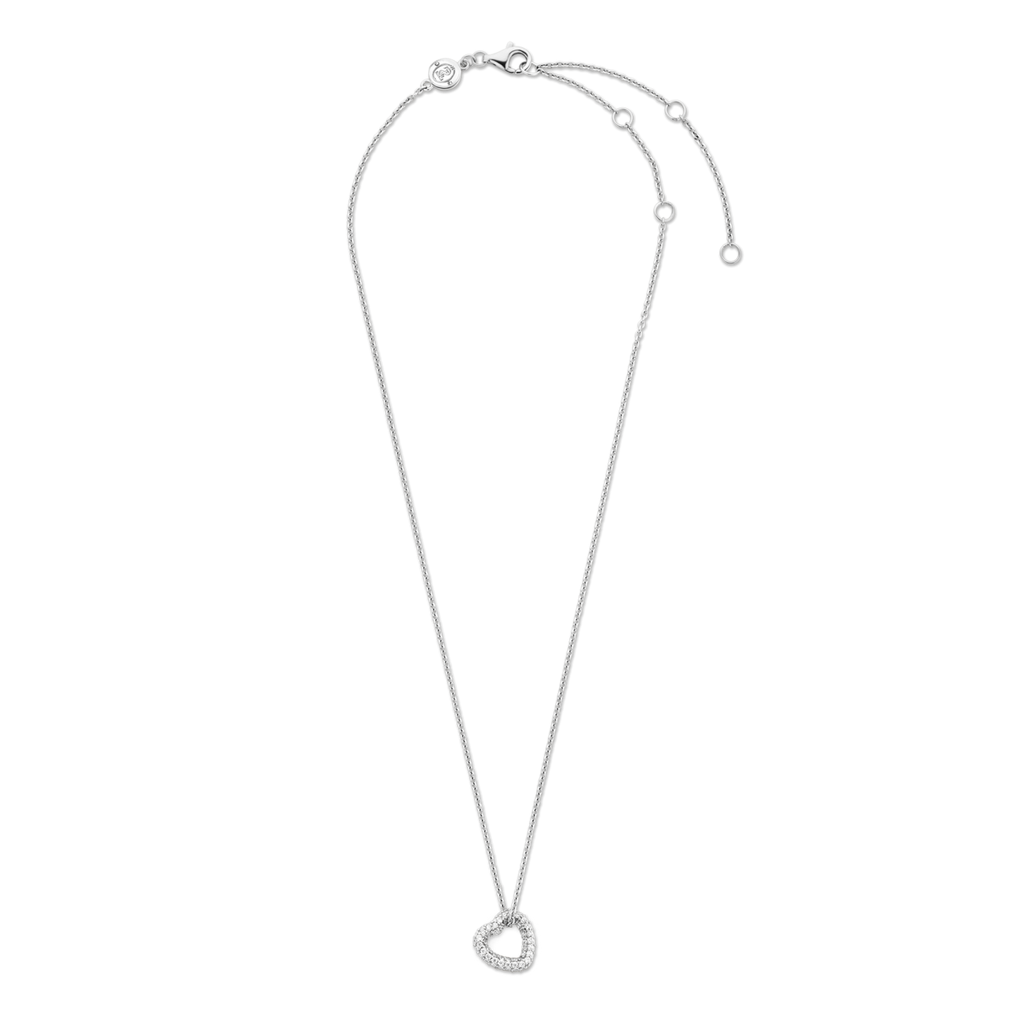 Collier TI SENTO coeur en argent serti d'oz