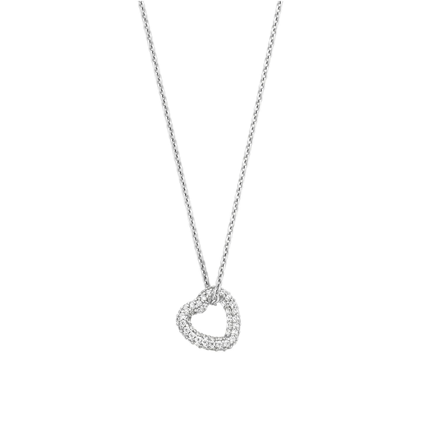 Collier TI SENTO coeur en argent serti d'oz