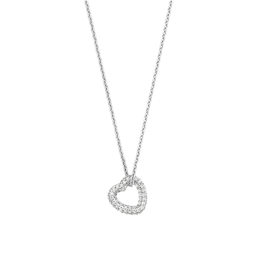 Collier TI SENTO coeur en argent serti d'oz