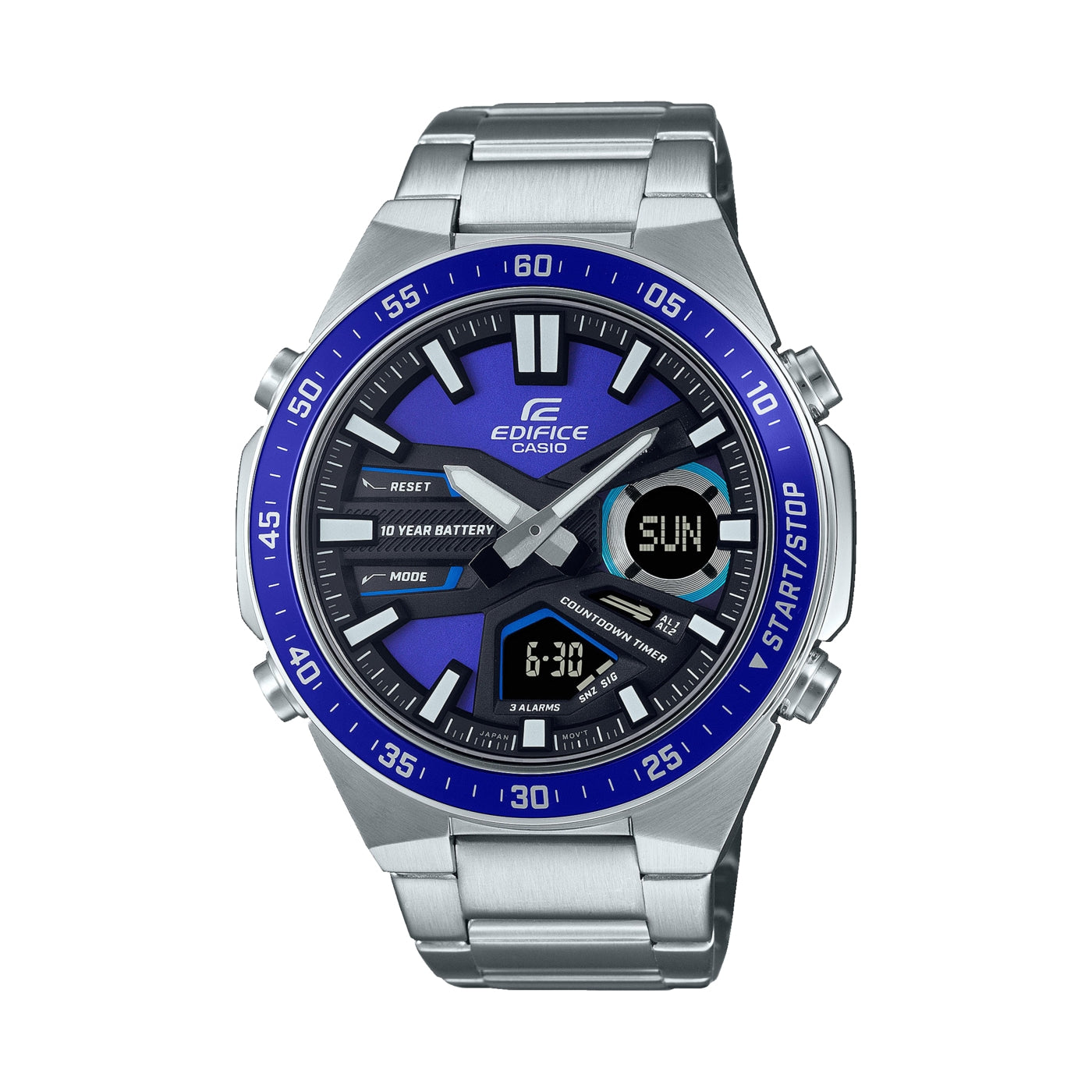 Montre CASIO EDIFICE CADRAN analogique et digital bleue