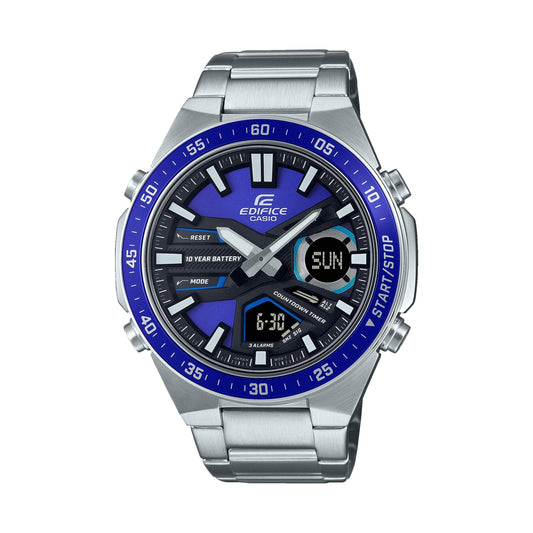 Montre CASIO EDIFICE CADRAN analogique et digital bleue