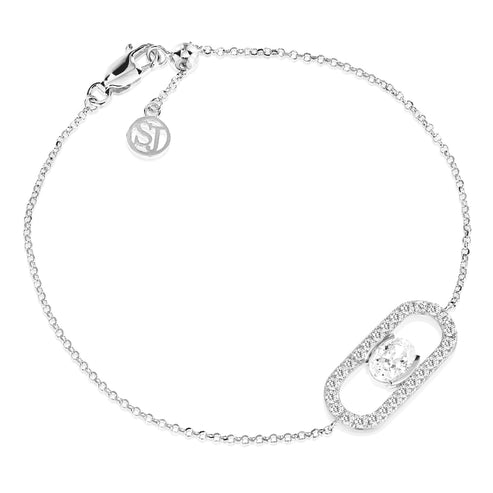 Bracelet en argent Ellisse Carezza serti d'oz