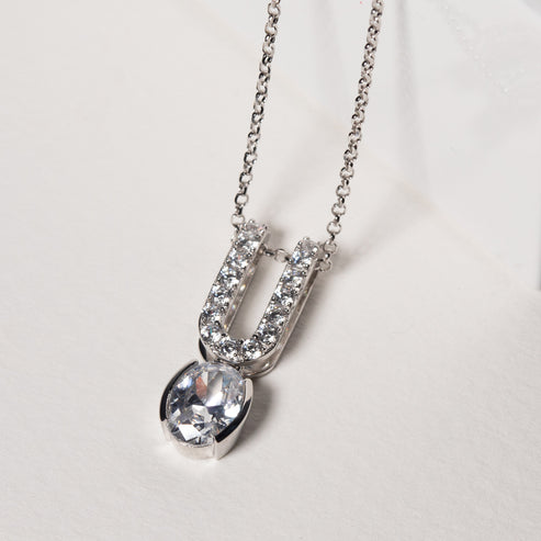 Collier Ellisse Carezza Uno en argent serti d'oz