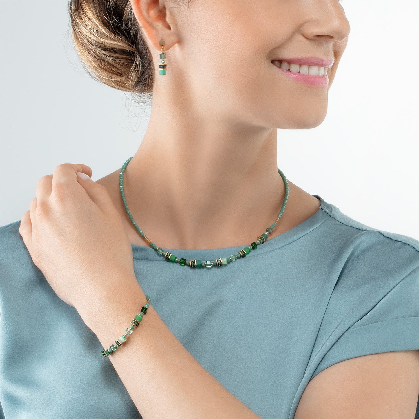 Collier Mini Cubes vert