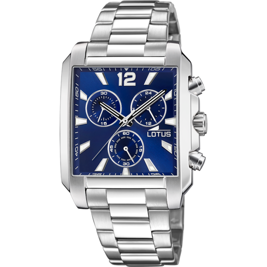 MONTRE RECTANGULAIRE LOTUS CHRONOGRAPH CADRAN BLEU