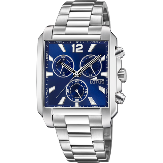 MONTRE RECTANGULAIRE LOTUS CHRONOGRAPH CADRAN BLEU