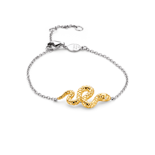 Bracelet en argent avec serpent doré