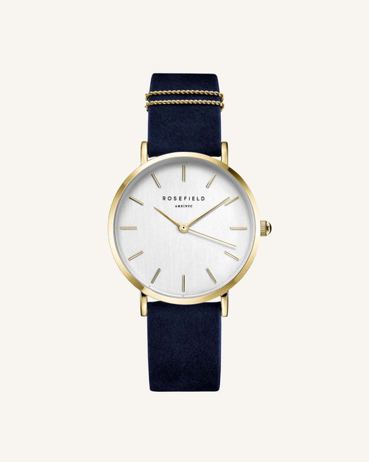 Montre Rosefield bracelet velour bleu