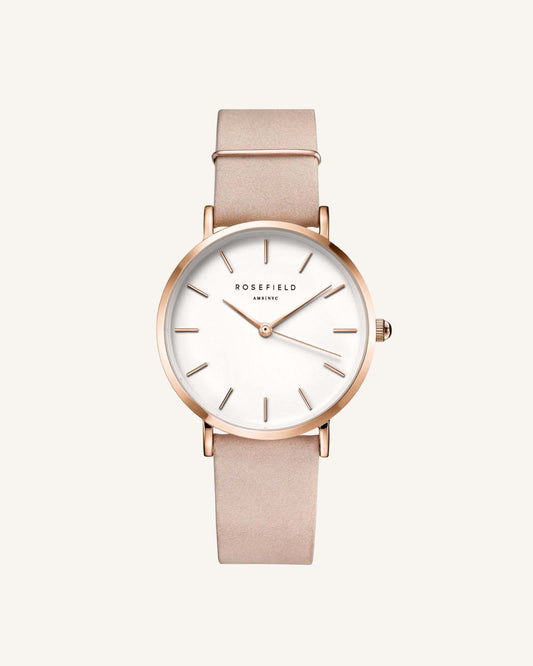 Montre Rosefield bracelet velour rose