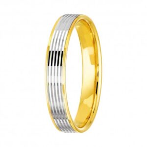 Alliance or gris et jaune 18 carats APIS