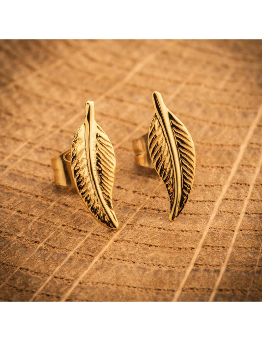 Boucles d'oreilles plumes en or