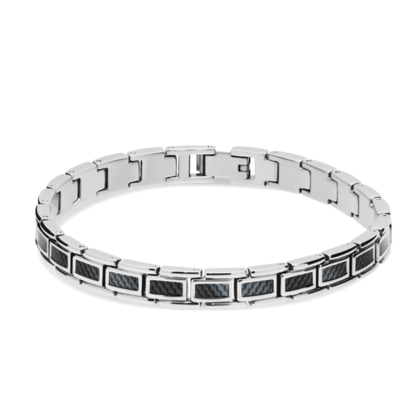 Bracelet Acier MERCURY 6mm Acier et carbone 21cm