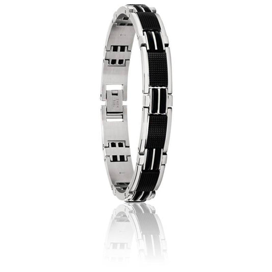 Bracelet Magnum Bicolore en Acier &amp; PVD Noir